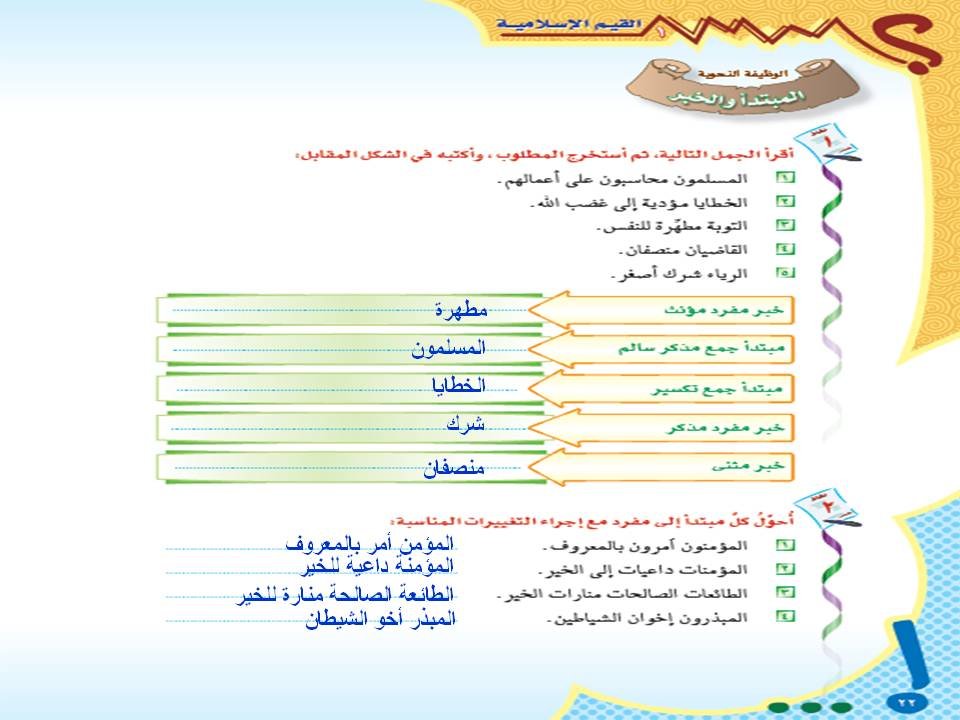  النحوية المبتدأ والخبر 7