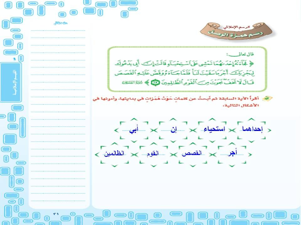 الإملائي رسم همزة الوصل 1