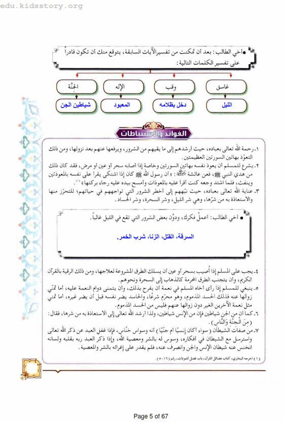 كتاب التفسير اول متوسط الوحده الثانيه عشر | Education Ksa الموقع التعليمي  كتاب التفسير اول متوسط الوحده الثانيه عشر