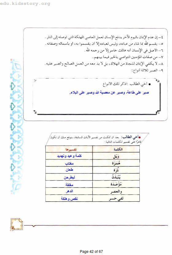 حل كتاب التفسير للصف اول متوسط الترم الثاني حل كتاب التفسير للصف اول متوسط الترم الثاني